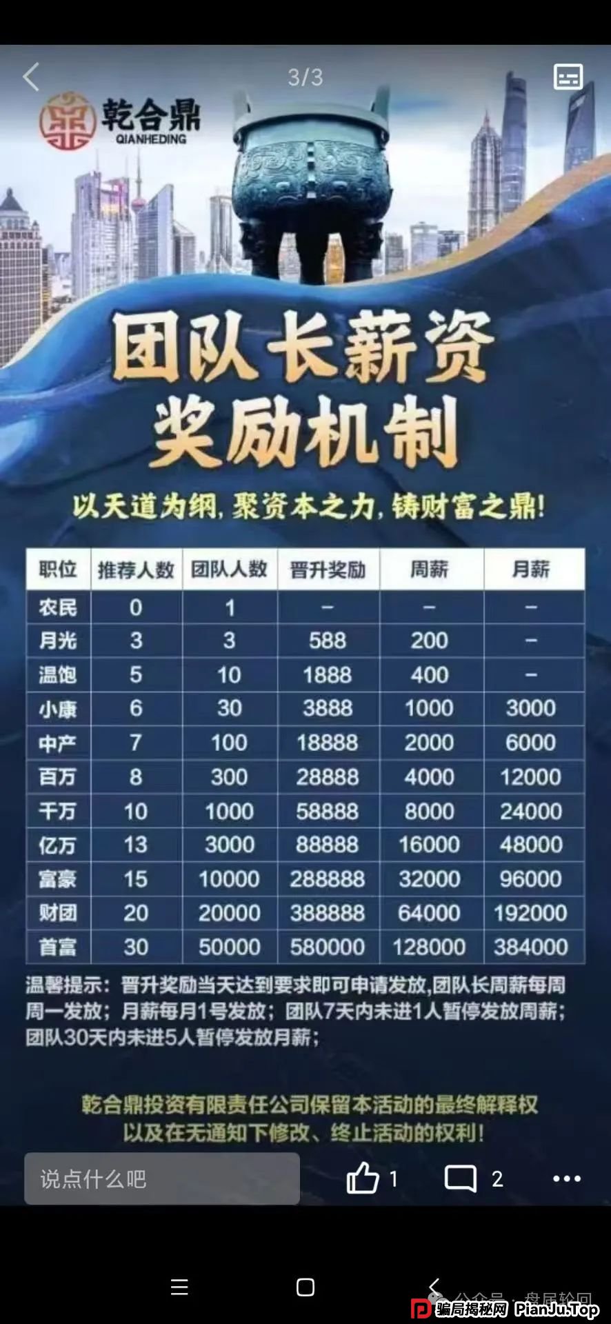 【兴红资管】乾合鼎 骗局曝光 市场发展遇到阻力 马上崩盘跑路