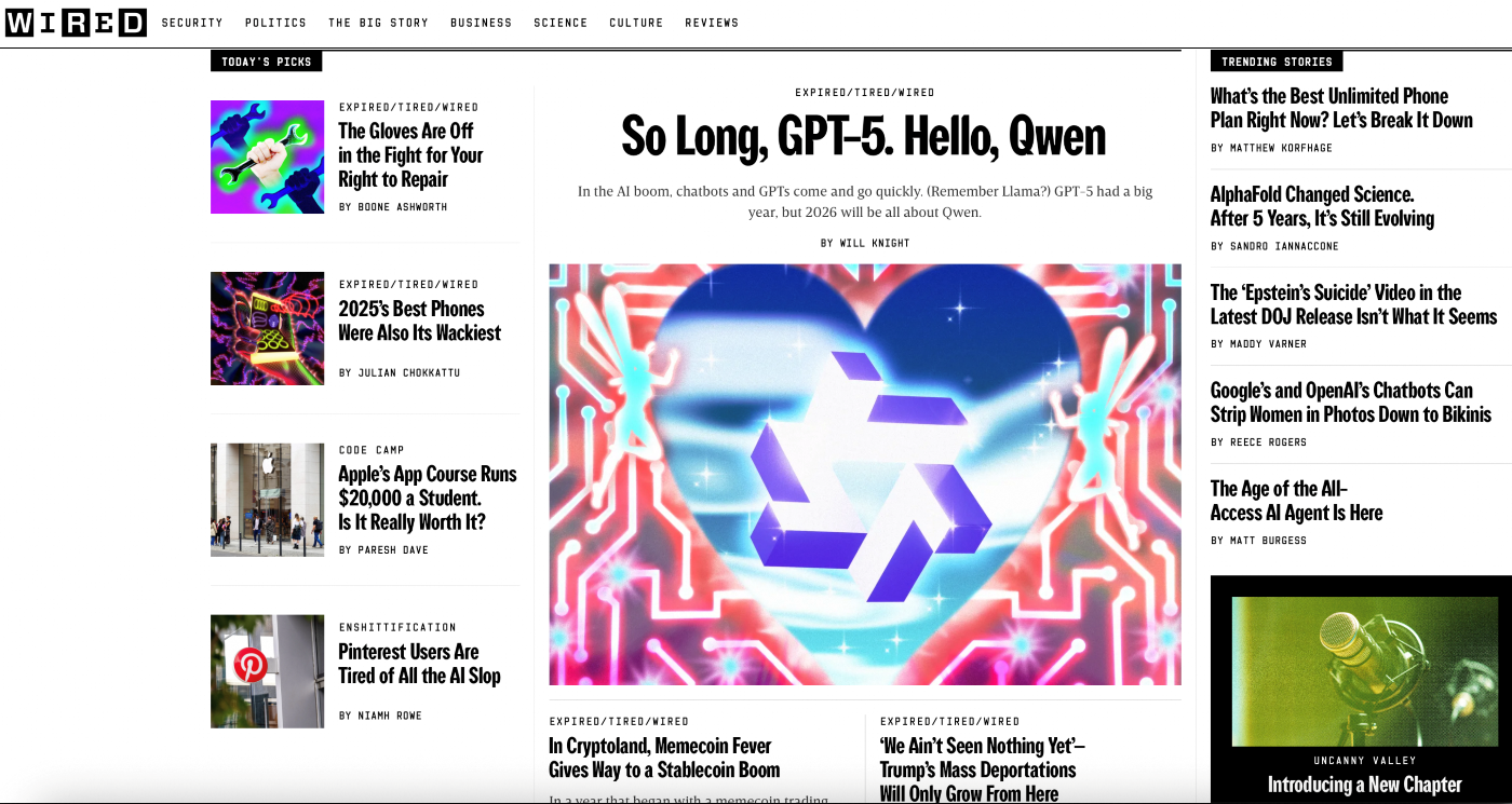 《连线》杂志：2026年将是阿里千问之年