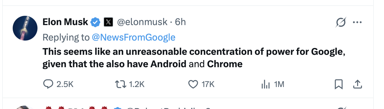 苹果谷歌“世纪联姻”：达成AI合作！马斯克痛批“权力集中” 