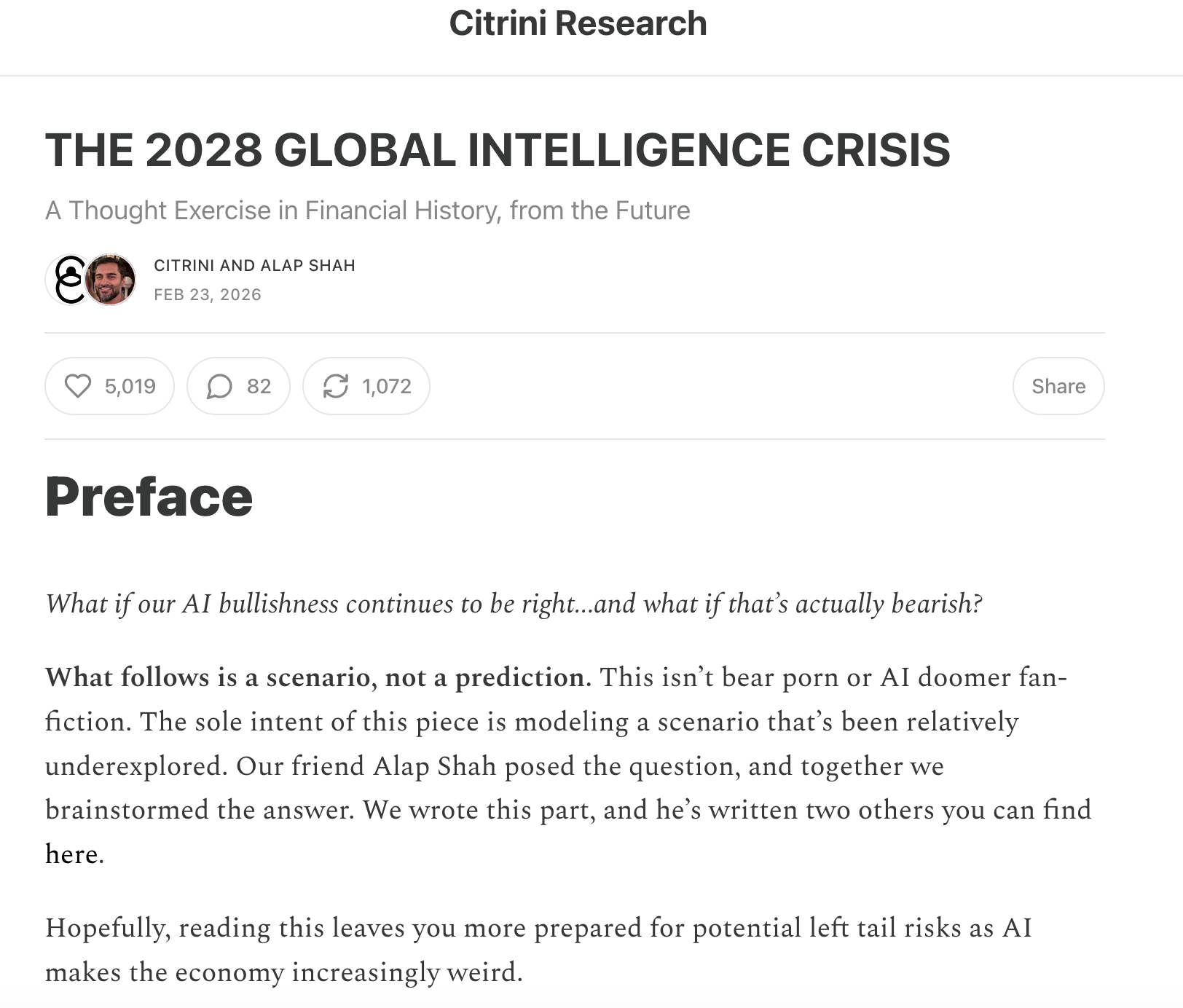 AI或在2028年引爆经济危机?一份预言式报告吓坏市场