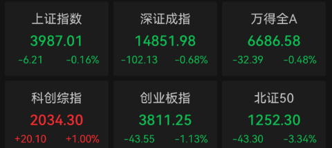 收盘｜上证指数跌0.16% 小金属板块大涨