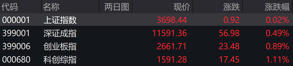 A股四大指数集体高开，半导体、CPO等板块走强(1)